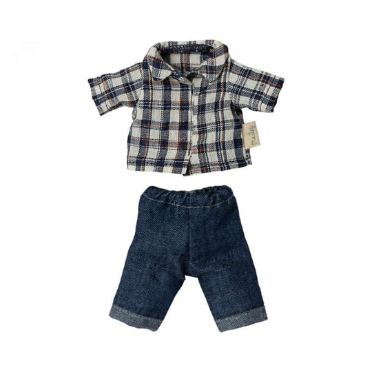 Maileg Kläder till Far Mus - Skogsmansskjorta och Jeans