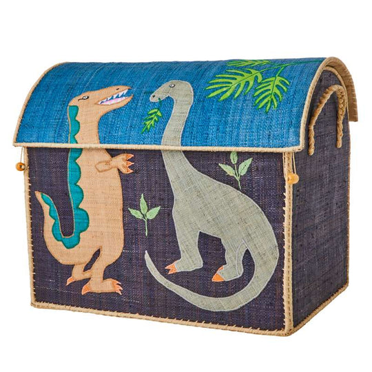 RICE Raffia Förvaringshus - Dinosaur - Stor