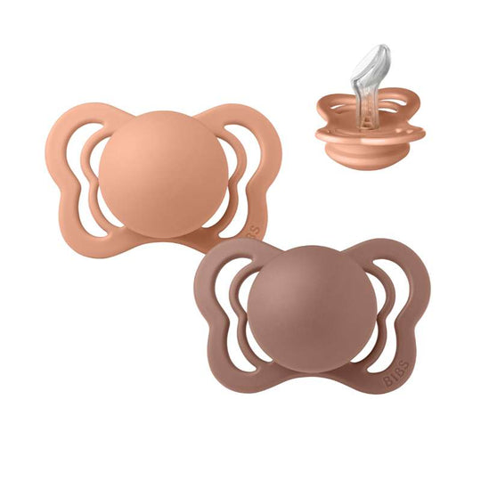 BIBS Couture Napp - 2-Pack - Stl 1 - Silikon - Peach/Woodchuck