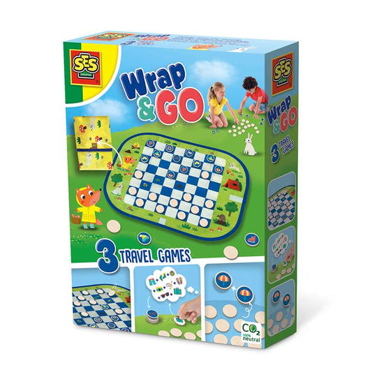 SES Creative Spel - Dam och Minnesspel i Resväska