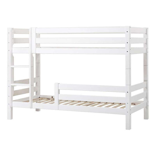 Hoppekids ECO Luxury Våningssäng 90x200 cm med två sängskenor - Flexibel inläggsbotten - Vit