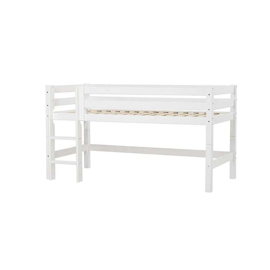 Hoppekids ECO Luxury Halvhög säng 90x200cm - Flexibel inläggsbotten - Vit