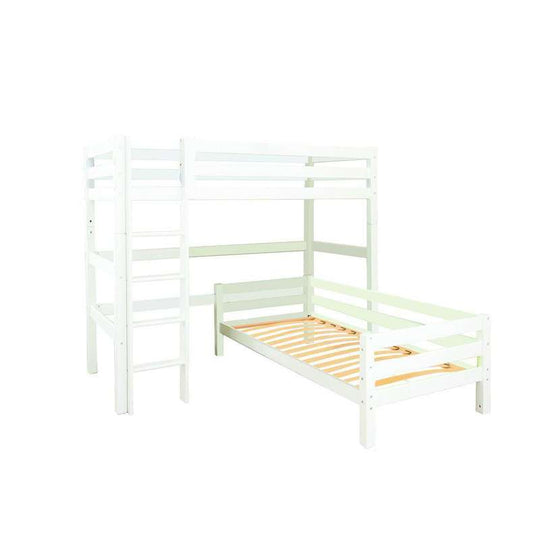 Hoppekids ECO Luxury Våningssäng Vinkelkombi 90x200cm - Flexibel inläggsbotten - Vit