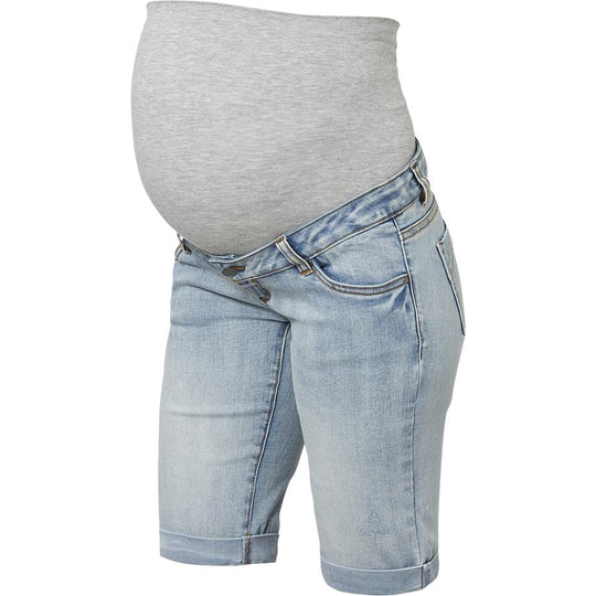 Mamalicious Marbella slim fit bermuda venteshorts - denimblå-Graviditetsshorts-Mammashop.dk