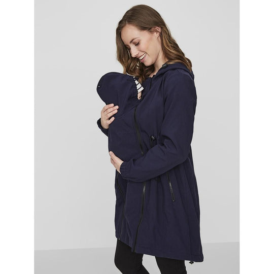 Mamalicious Shella 3-i-1 softshell jakke, Navy blå-Graviditetsjakke-Mammashop.dk