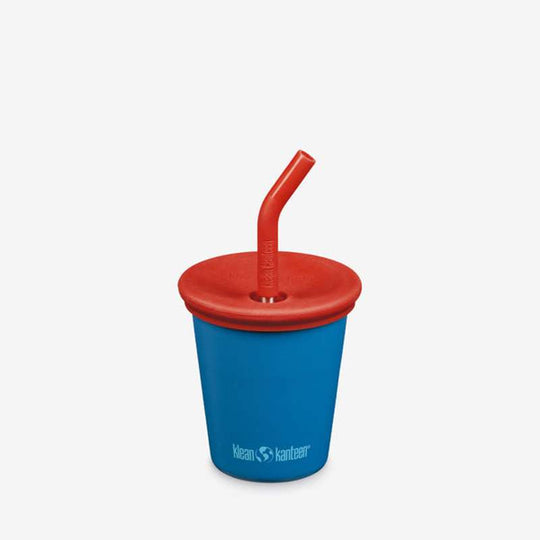 Klean Kanteen Kid's Cup m. Sippy- og Sugerørslåg - 296ml - Mykonos Blue