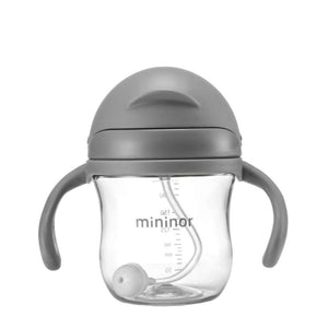 Mininor Sugrörskopp Tritan 220ml Grå