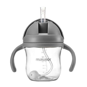 Mininor Sugrörskopp Tritan 220ml Grå