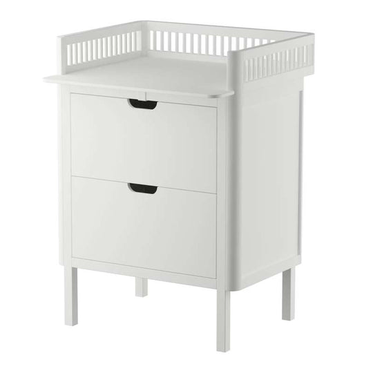 Sebra Skötbord med lådor - Classic White