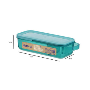 Sistema Ocean Bound Snackbox - Snack and Slide - 430 ml. - Teal Stone