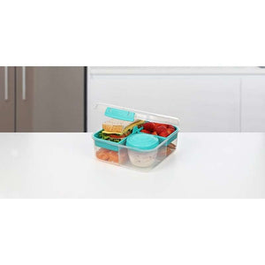 Sistema Bento Matlåda - Fackindelad med Bägare - 1,25L - Klar/Minty Teal