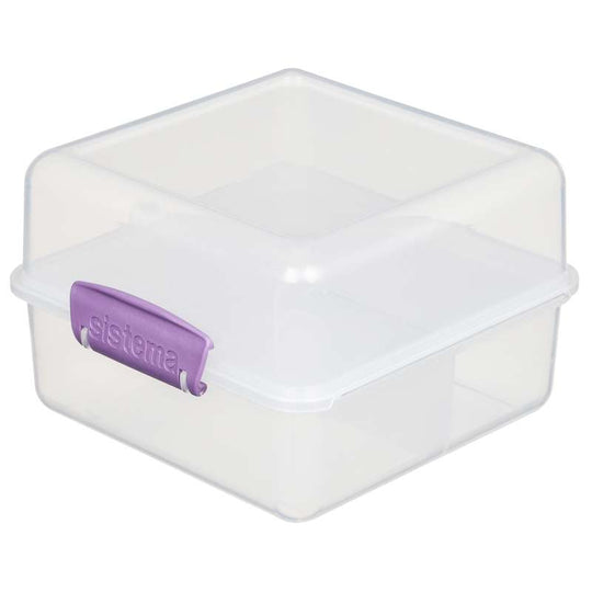 System Behållare för Matförvaring - Lunch Cube To Go - 1,4 L. - Klar/Misty Purple