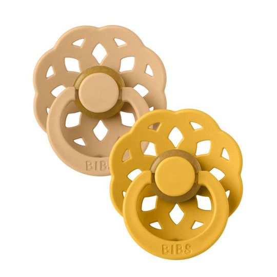 BIBS Boheme Napp - 2-Pack - Stl 2 - Naturgummi - Desert Sand/Honey Bee