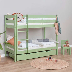 Hoppekids ECO Comfort våningssäng (flera storlekar) - Ljusgrön
