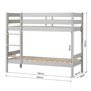 Hoppekids ECO Comfort våningssäng (flera storlekar) - Dove Grey