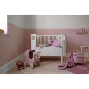 Sebra dockvagn i trä - Blossom Pink
