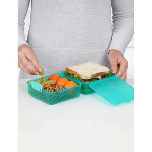 Sistema Matlåda - Lunch Cube - Uppdelad i 2 lager - 1,4L - Turkos