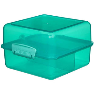 Sistema Matlåda - Lunch Cube - Uppdelad i 2 lager - 1,4L - Turkos