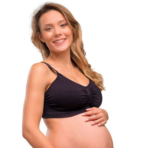 Carriwell New Mum sömlösa amnings-bh med inlägg - Svart