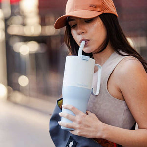 Klean Kanteen Rise Tumbler 1064ml (w/Straw & Flip Straw Lid) - Tofu