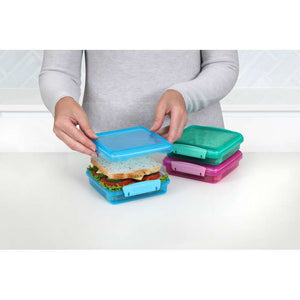 Systembehållare för matförvaring - 3-pack Sandwich Box - Lunch - 450 ml - Ass.