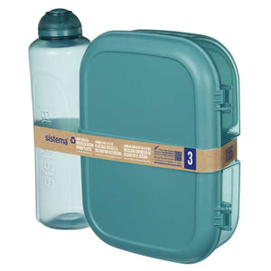 Sistema Ocean Bound Madkasse og Drikkedunk - Ribbon Lunch To Go - 1,1L - Teal Stone