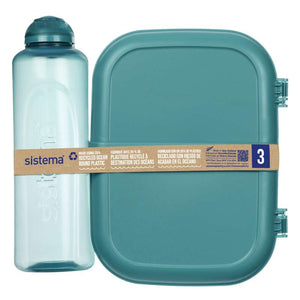 Sistema Ocean Bound Madkasse og Drikkedunk - Ribbon Lunch To Go - 1,1L - Teal Stone