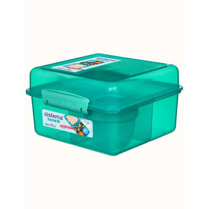 Sistema Matlåda - Lunch Cube Max - Fackindelad i 2 lager med bägare - 2L - Minty Teal