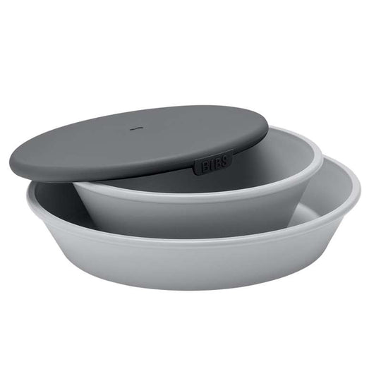 BIBS Dinner - Tallrik och Skål med Lock - Cloud