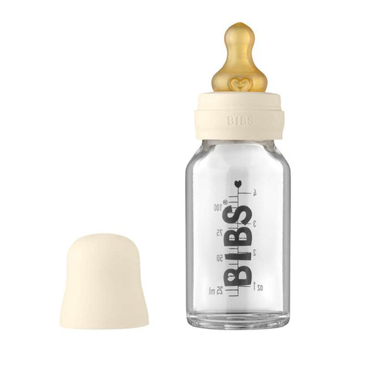 BIBS Bottle - Komplett Nappflaska Set - Liten - 110 ml. - Ivory