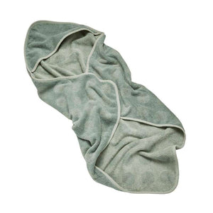 Leander Hoodie Babyhandduk - Sage Green