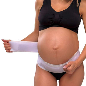 Mum to Be Stödbälte justerbar kardborre - vit