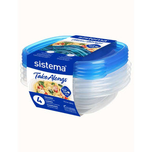 Sistema Madkasse - Square TakeAlongs - 4-Pak - 669ml - Royal Blue