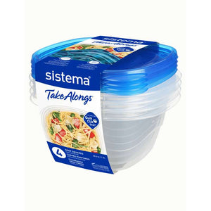 Sistema Madopbevaring - Deep Square TakeAlongs - 4-Pak - 1.2L - Royal Blue