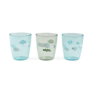 Done by Deer Yummy mini glas 3 stk. Happy clouds Grøn