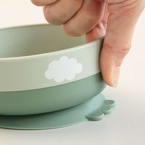 Done by Deer Foodie første spisesæt - Happy clouds Grøn