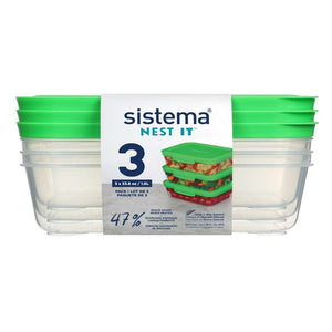 Sistema Madopbevaring - Nest It - 3-Pak - 1L - Grøn