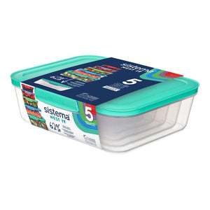 Sistema Nest It 5-pack - 330 ml, 600 ml, 1 L, 1,5 L, 2,3 L - Blandade.