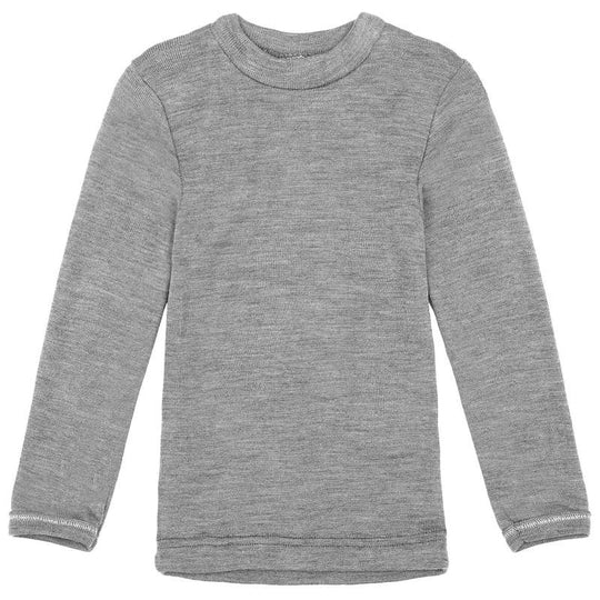 Engel Natur Bluse - Økologisk Uld/Silke - Grey Melange