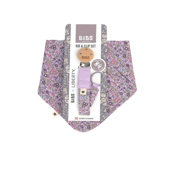 BIBS Accessories - Bandana og Napphållare - Liberty - Chamomile Lawn/Violet Sky