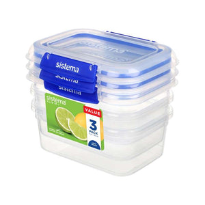 Sistema Rectangle Klip It Plus - 3-pack - 1L - Blå