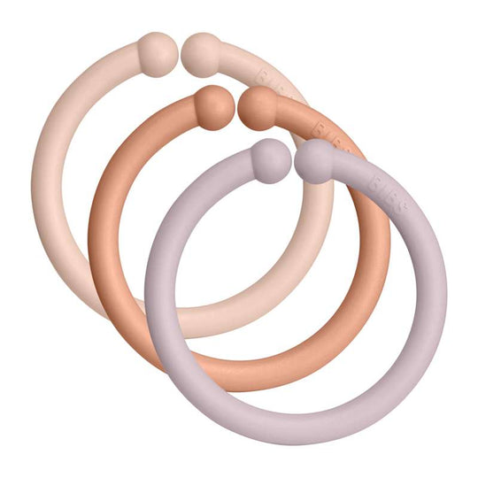 BIBS Loops - Upphängningsringar - 12-Pack - Blush/Peach/Dusky Lilac