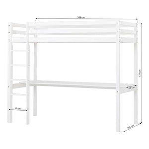 Hoppekids ECO Dream Hög säng 90x200cm med bordsplatta - Vit