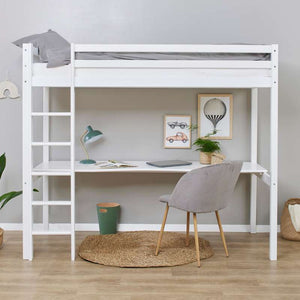 Hoppekids ECO Dream Hög säng 90x200cm med bordsplatta - Vit