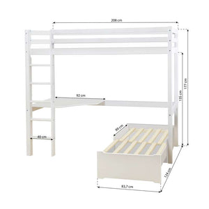 Hoppekids ECO Dream MEGA-säng 90x200cm med loungemodul och bordsplatta - Vit