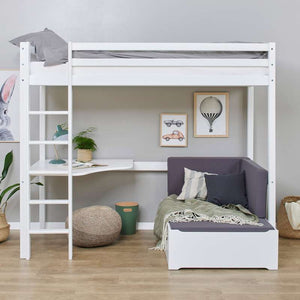 Hoppekids ECO Dream MEGA-säng 90x200cm med loungemodul och bordsplatta - Vit