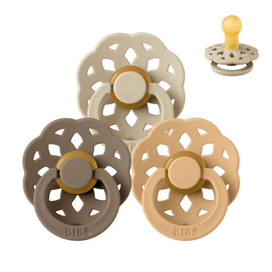 BIBS Rund Boheme Napp - Sampackning - 3 St - Stl 1 - Down to Earth