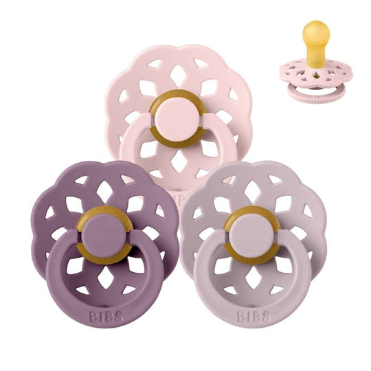 BIBS Rund Boheme Napp - Sampackning - 3 St - Stl 1 - Lovely Lilacs