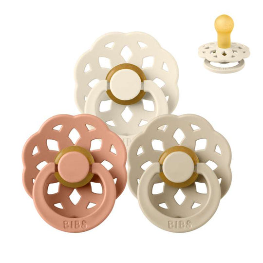 BIBS Rund Boheme Napp - Sampackning - 3 St - Stl 1 - Soft and Earthy