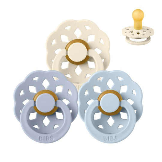 BIBS Rund Boheme Napp - Sampackning - 3 St - Stl 1 - Soft and Clear